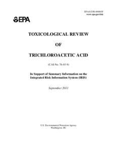 Toxicological Review of Trichloroacetic Acid (TCA)