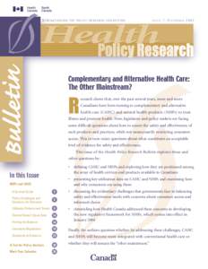 STRENGTHENING  THE POLICY–RESEARCH CONNECTION ISSUE 7, NOVEMBER 2003