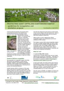 Environmental engineering / Revegetation / Biology / Environment / Giant Gippsland earthworm / Earthworm / Plantation / Earth / Environmental soil science / Forestry / Ecological restoration