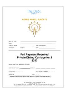 FERRIS WHEEL SUNDAYS  ! CONTACT NAME