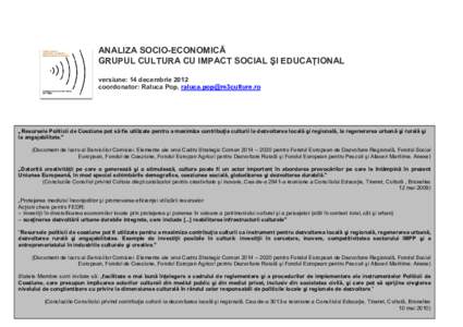 Microsoft Word - analiza GL cultura cu impact social si educational_v 14 decembrie.doc