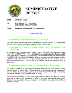 ADMINISTRATIVE REPORT DATE: JANUARY 17, 2014