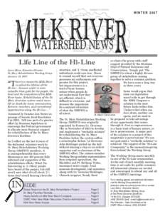 ILK RIVE MWATERSHED NEWSR Life Line of the Hi-Line  Larry Mires, Executive Director