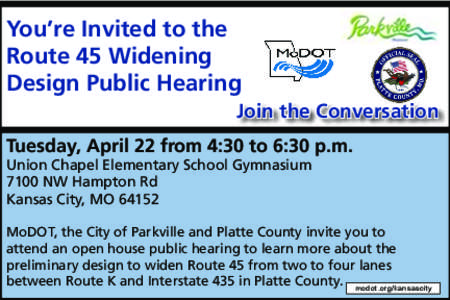 You’re Invited to the Route 45 Widening Design Public Hearing Join the Conversation