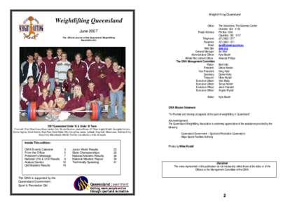 Weightlifting Queensland  Weightlifting Queensland Office: