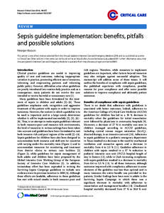 Kissoon Critical Care 2014, 18:207 http://ccforum.com/contentREVIEW  Sepsis guideline implementation: benefits, pitfalls