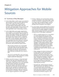 Chapter 8  Mitigation Approaches for Mobile Sources 8.1 Summary of Key Messages yy In the United States, mobile sources accounted for