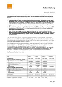 Medienmitteilung Balzers, 26. März 2015 Orange lanciert unter dem Brand 7acht ultraschnelles mobiles Internet für zuhause 