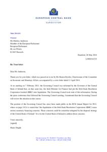 Letter to Ms Martina Anderson, MEP