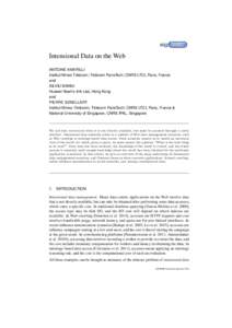 Intensional Data on the Web ANTOINE AMARILLI ´ ecom; ´ ´ ecom ´