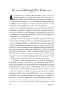 Education reform / Achievement gap in the United States / Ewing Marion Kauffman Foundation / Ryerson University Entrepreneurship Program / Education / Entrepreneurship / Network For Teaching Entrepreneurship