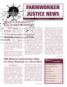 FARMWORKER JUSTICE NEWS Volume 14, No. 1 Farmworker Justice Fund, Inc.