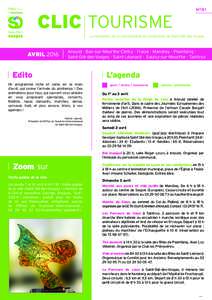 CLIC TOURISME  N°81 La newsletter de la Communauté de Communes de Saint-Dié-des-Vosges