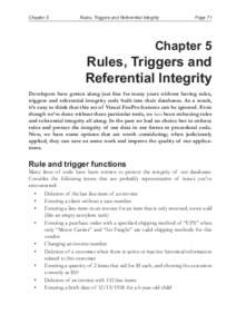 Chapter 5	  Rules, Triggers and ­Referential Integrity Page 71