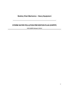 Beckley West Mechanics – Heavy Equipment _________________________________________________ STORM WATER POLLUTION PREVENTION PLAN (SWPPP) WVPA SWPPP (Revised[removed])