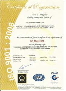 This is to Certify that Quafity Management System 1  SPARDHAMANTRA.COM