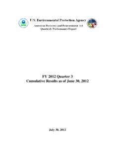 FY 2012 Quarter 3 Cumulative Results as of June 30, 2012 July 30, 2012  Table of Contents