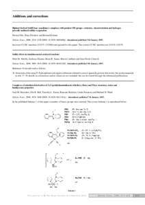 Additions and corrections  Biphenyl derived Schiff-base vanadium(V) complexes with pendent OH-groups—structure, characterization and hydrogen peroxide mediated sulﬁde oxygenation Patrick Plitt, Hans Pritzkow and Rola