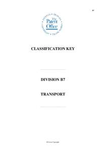 Classification Introductions DIVISIONS B7