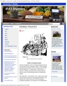 IFAS Matters - FebruaryInstitute of Food and Agricultural Sciences - University of Florida