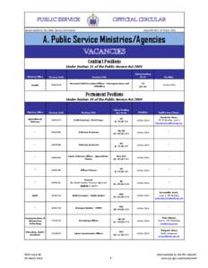 PUBLIC SERVICE  OFFICIAL CIRCULAR Issued weekly by the Public Service Commission