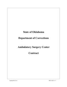 State of Oklahoma Department of Corrections Ambulatory Surgery Center Contract  Updated[removed]