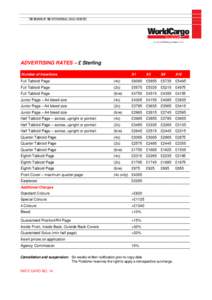 ADVERTISING RATES – £ Sterling Number of Insertions X1  X3