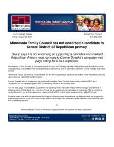 Minnesota / Connie Doepke / Republican Party presidential primaries / Politics of Minnesota