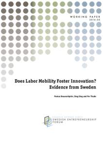 WORKI N G  PAP ER 2 014 : 3 0  Does Labor Mobility Foster Innovation?