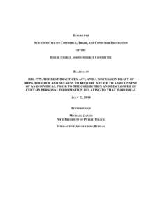 Internet / Internet privacy / Federal Trade Commission / Advertising / Network Advertising Initiative / Internet marketing / National Advertising Review Council / Privacy policy / Online advertising / Marketing / Privacy / Business