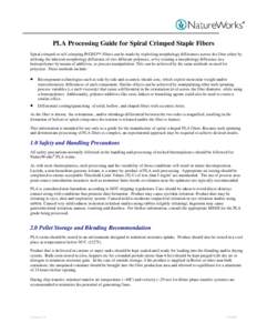 PLA Processing Guide for Spiral Crimped Staple Fibers