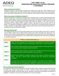 Civil engineering / Petroleum production / Drinking water / Injection well / Water pollution / Water well / Safe Drinking Water Act / Casing / Cesspit / Water / Hydrology / Oil wells