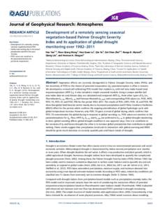 PUBLICATIONS Journal of Geophysical Research: Atmospheres RESEARCH ARTICLE2014JD021673 Key Points: • Development of a remotely sensing