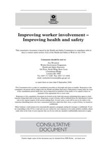 CD207 Improving worker involvement -Improving health and safety