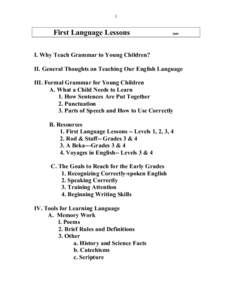 1  First Language Lessons 2009