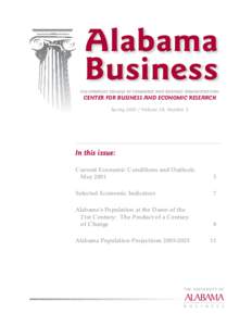 Alabama Business CULVERHOUSE COLLEGE OF COMMERCE AND BUSINESS ADMINISTRATION  CENTER FOR BUSINESS AND ECONOMIC RESEARCH