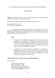 ([removed]VOLUME 28 INLAND REVENUE BOARD OF REVIEW DECISIONS  Case No. D14/13 Salaries tax – payment in lieu – section 12, 68(4) and[removed]of the Inland Revenue Ordinance (‘the Ordinance’). [Decision in Chinese]