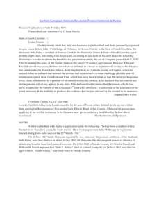 Southern Campaign American Revolution Pension Statements & Rosters Pension Application of Seth P. Alday R73 Transcribed and annotated by C. Leon Harris State of South Carolina } Union District } On this twenty ninth day 