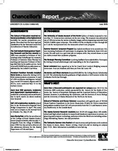 American Association of State Colleges and Universities / University of Alaska System / School of Fisheries and Ocean Sciences / Institute of Arctic Biology / University of Alaska Museum of the North / University of Alaska Southeast / Kathleen Butler-Hopkins / UAF Community and Technical College / Alaska / University of Alaska Fairbanks / Association of Public and Land-Grant Universities