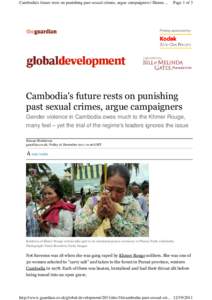 Ethics / Politics / Khmer Rouge / Rape / Cambodia / Pol Pot / Sexual violence / Phnom Penh / Khmer Rouge rule of Cambodia / Gender-based violence / Sex crimes / Crime