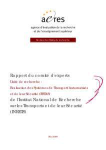 AGENCE D’ÉVALUATION DE L’ENSEIGNEMENT SUPERIEUR