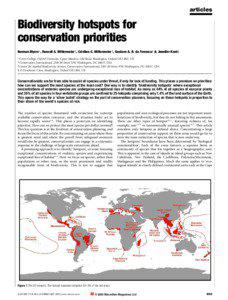 articles  Biodiversity hotspots for