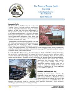 The Town of Boone, North Carolina Invites Applications for the Position of  Town Manager