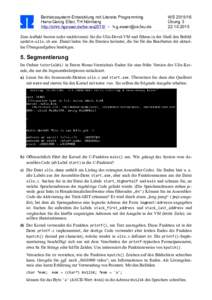 Betriebssystem-Entwicklung mit Literate Programming Hans-Georg Eßer, TH Nürnberg http://ohm.hgesser.de/be-ws2015/ –  WS Übung 3