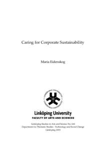 Caring for Corporate Sustainability