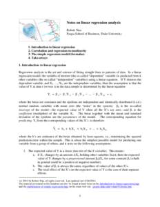 Simple linear regression / Errors and residuals in statistics / Least squares / Correlation and dependence / Coefficient of determination / Standard error / Variance / Regression toward the mean / Data transformation / Statistics / Regression analysis / Linear regression