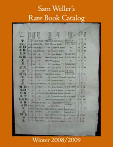 Sam Weller’s Rare Book Catalog Winter[removed]  Sam Weller’s Bookstore