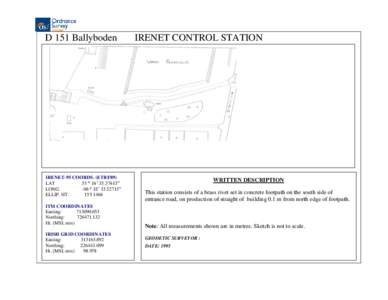 D 151 Ballyboden  IRENET-95 COORDS. (ETRF89) LAT 53  16’ ” LONG.