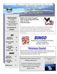 Skamania county senior services swiftwater S K A M A N I A C O U N T Y  newsletter