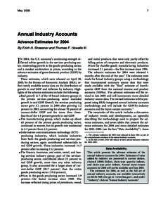 Annual Industry Accounts: Advance Estimates for 2004